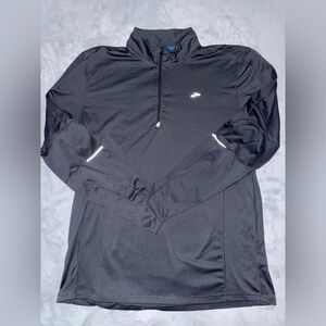Brooks Men's Black Lightweight Jacket- Quarter Zip